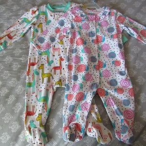 Baby Girl 2 Pc Feet Pajamas 6-9 MO